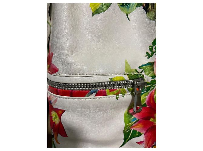 Autre Marque Coolcat Biker-Blazer mit Blumenmuster Weiß Mehrfarben - Ansicht 4