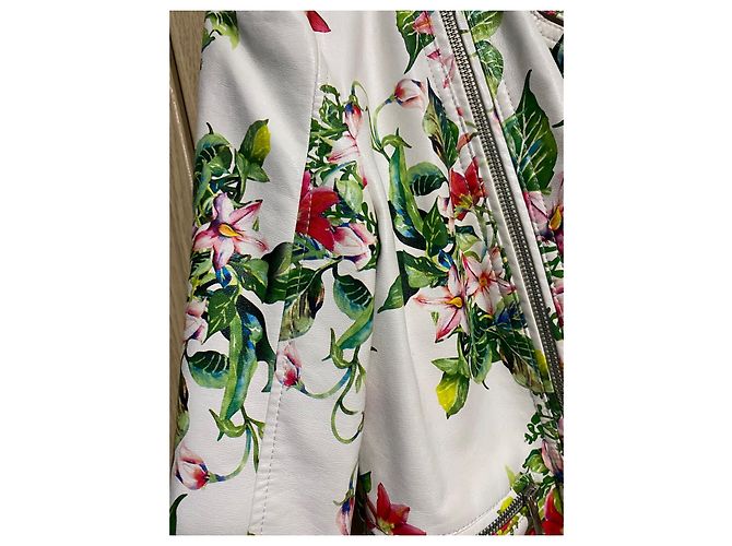 Autre Marque Coolcat Biker-Blazer mit Blumenmuster Weiß Mehrfarben - Ansicht 5