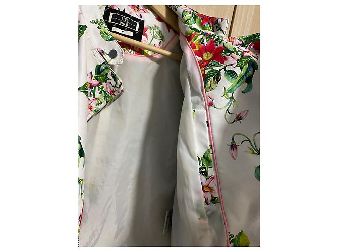 Autre Marque Coolcat Biker-Blazer mit Blumenmuster Weiß Mehrfarben - Ansicht 7