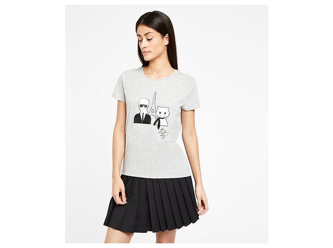 Karl Lagerfeld camiseta karl & choupette en parís Gris - vista 12