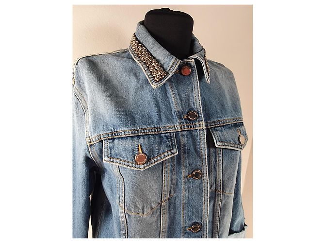 Ermanno Scervino Jeansjacke Blau Baumwolle - Ansicht 2