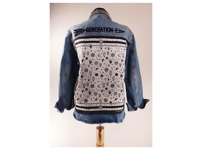 Ermanno Scervino Jeansjacke Blau Baumwolle - Ansicht 3