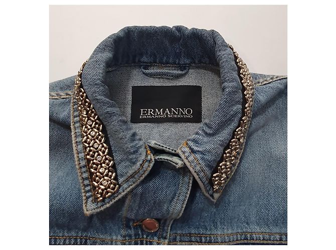 Ermanno Scervino Jeansjacke Blau Baumwolle - Ansicht 6