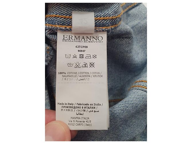 Ermanno Scervino Jeansjacke Blau Baumwolle - Ansicht 7