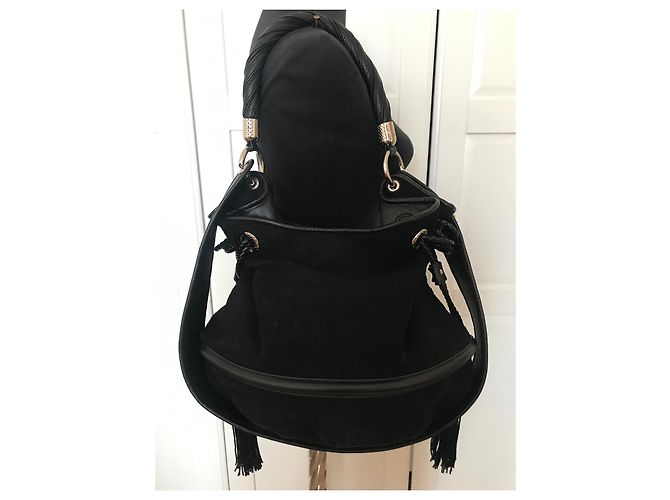 Brigitte Bardot Borsa a mano Lancel in lana nera Nero - vista 2