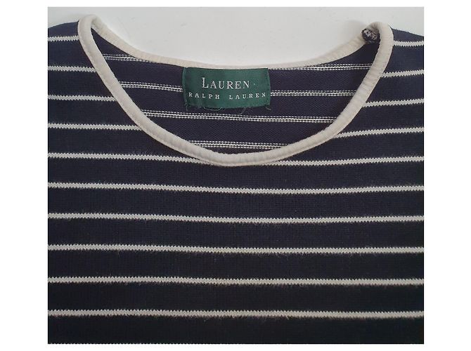 Top de Rayas Ralph Lauren Azul Blanco Algodón - vista 4