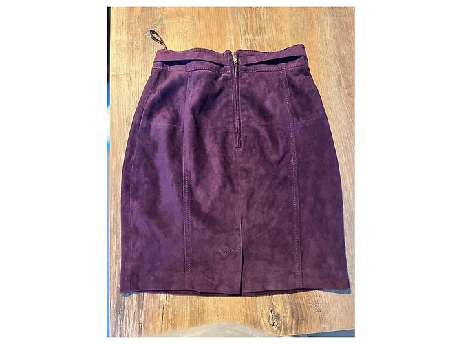 Dolce & Gabbana falda de piel de cabra ciruela D&G - vista 6