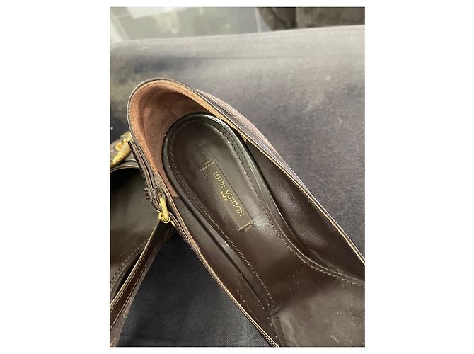 Louis Vuitton Absatzschuhe Dunkelbraun Polyester 38 - Ansicht 4