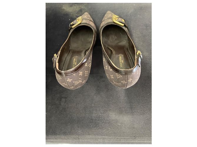 Louis Vuitton Absatzschuhe Dunkelbraun Polyester 38 - Ansicht 5