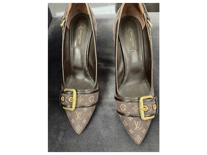 Louis Vuitton Absatzschuhe Dunkelbraun Polyester 38 - Ansicht 6
