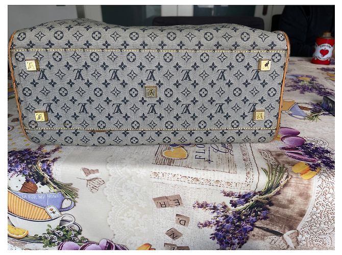 Louis Vuitton Geldbörse hellblau Stoff - Ansicht 2
