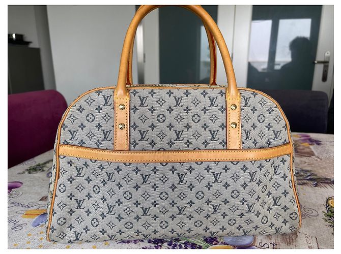 Louis Vuitton Geldbörse hellblau Stoff - Ansicht 4