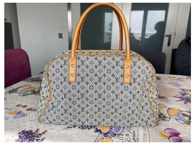 Louis Vuitton Geldbörse hellblau Stoff - Ansicht 7