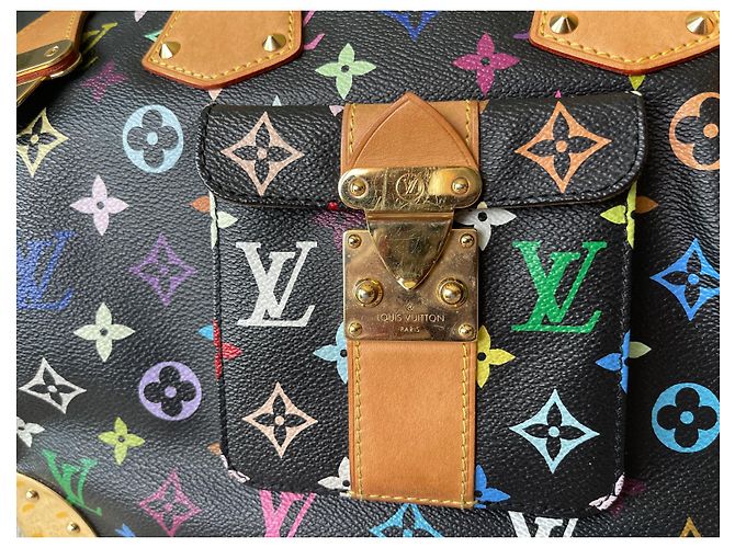 Louis Vuitton Takashi Murakami Monogramma Speedy 30 Borsa Nera in Pelliccia - vista 2