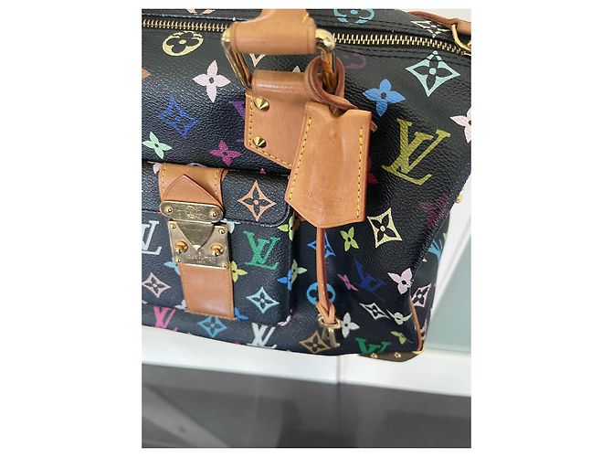 Louis Vuitton Takashi Murakami Monogramma Speedy 30 Borsa Nera in Pelliccia - vista 3