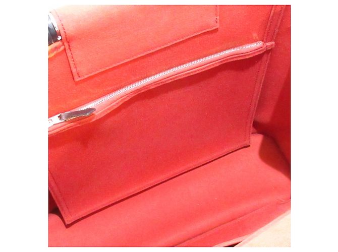 Hermès Hermes Red Cabag Elan Canvas Satchel Marrone Rosso Marrone scuro - vista 5