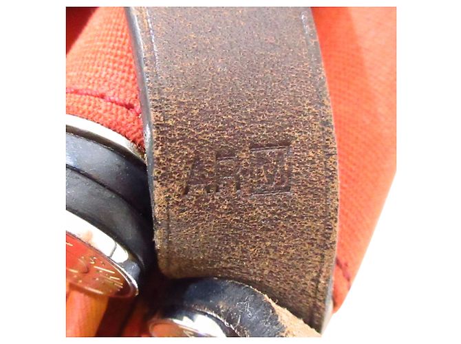 Hermès Hermes Red Cabag Elan Canvas Satchel Marrone Rosso Marrone scuro - vista 7