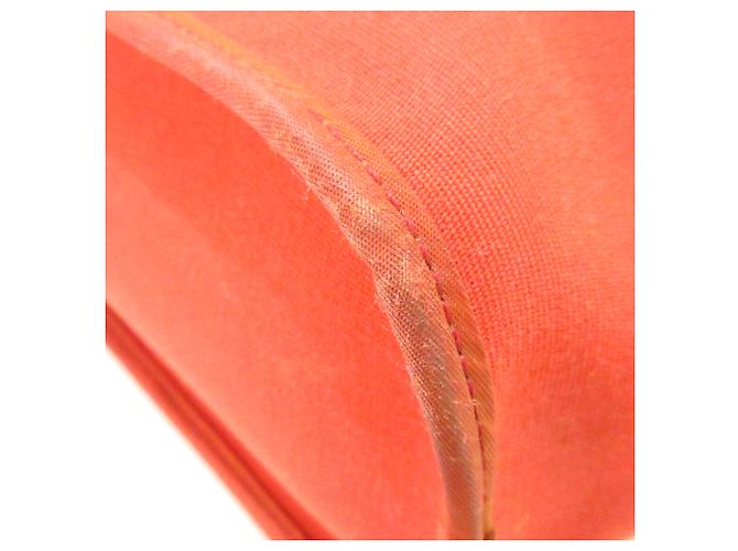Hermès Hermes Red Cabag Elan Canvas Satchel Marrone Rosso Marrone scuro - vista 8