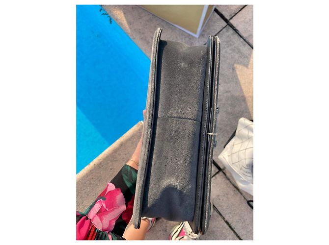 Chanel Boy Medium Velluto Grigio Scuro Grigio antracite - vista 6