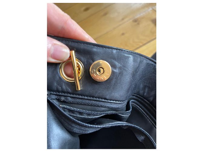 Timeless Chanel Grand Shopping Tote in Pelle di Agnello Nero Oro Gold hardware - vista 11