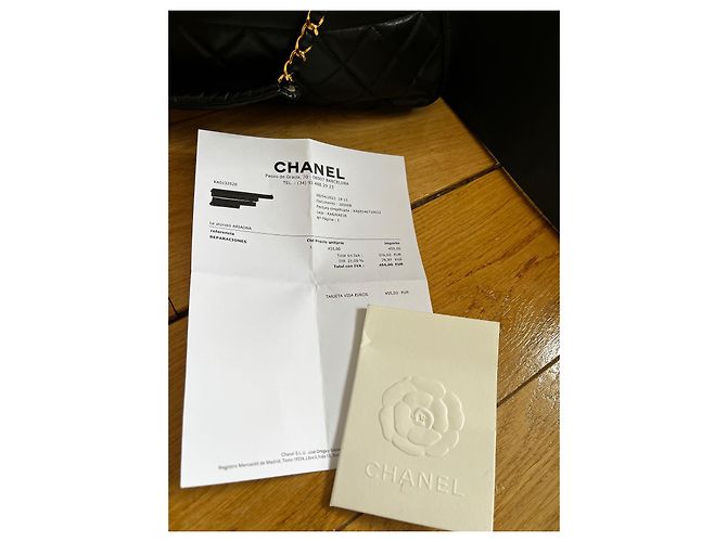 Timeless Chanel Grand Shopping Tote in Pelle di Agnello Nero Oro Gold hardware - vista 3