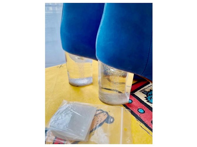 Stivaletti open toe Maison Martin Margiela blu in pelle - vista 4
