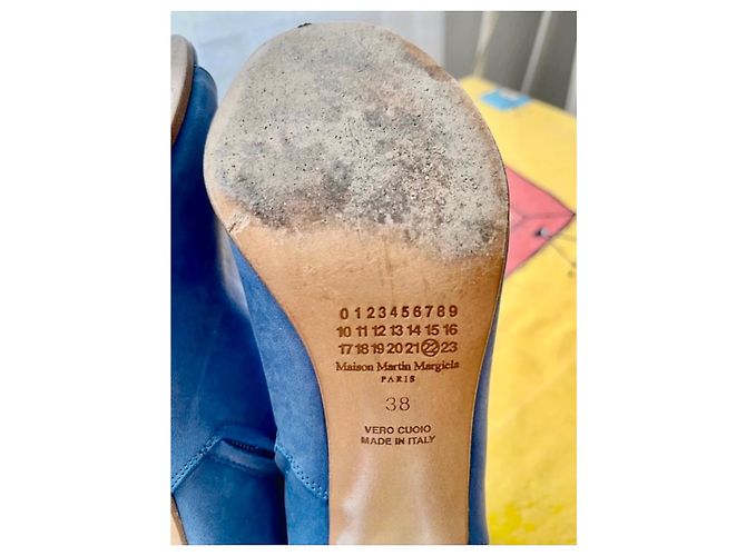 Stivaletti open toe Maison Martin Margiela blu in pelle - vista 9