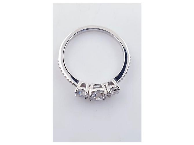 Autre Marque Ring 14 Karat Weißgold mit neuen Diamanten Ring - 0.90 CT Diamond Grau - Ansicht 4