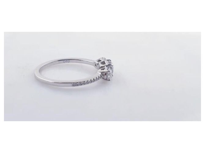 Autre Marque Ring 14 Karat Weißgold mit neuen Diamanten Ring - 0.90 CT Diamond Grau - Ansicht 5