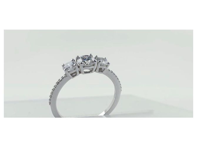 Autre Marque Ring 14 Karat Weißgold mit neuen Diamanten Ring - 0.90 CT Diamond Grau - Ansicht 8