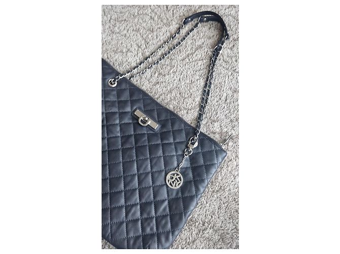 Dkny Handtasche aus Leder Grau Metallic - Ansicht 5