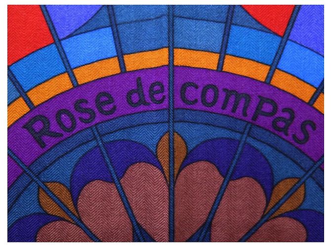 Hermès NUOVO HERMES ROSE DE COMPAS SCIALLE HIDAKA IN CASHMERE E SETA + SCATOLA SCIALLE Multicolore - vista 3