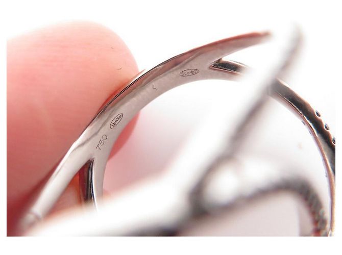 ANELLO C foderato DJULA 96 diamanti neri 0.5K&OR BIANCHI 18k t 48 Squillare Argento - vista 4