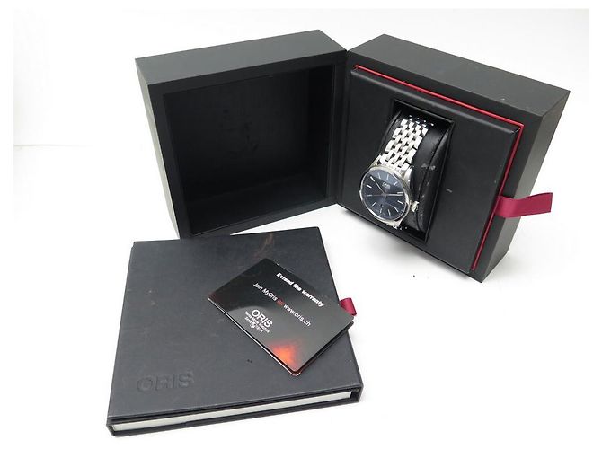 NOVO RELÓGIO ORIS ARTIX DATE 7642B AÇO AUTOMÁTICO + CAIXA DE RELÓGIO COMPLETA Prata - vista 10