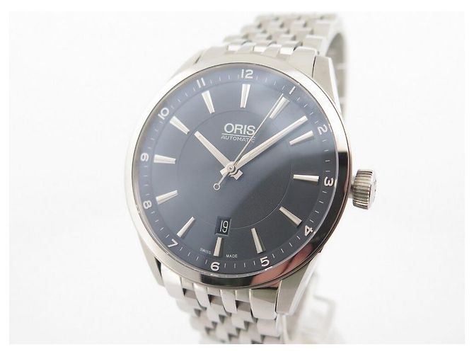 NOVO RELÓGIO ORIS ARTIX DATE 7642B AÇO AUTOMÁTICO + CAIXA DE RELÓGIO COMPLETA Prata - vista 2