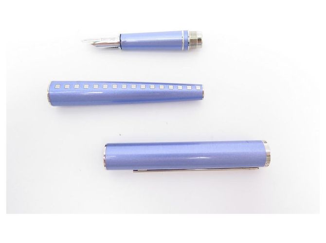 PLUMA LOUIS VUITTON DAMIER METAL AZUL ORO 18PLUMA K PUNTA DORADA - vista 8