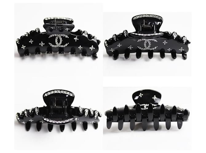 Fermaglio per capelli CHANEL con strass Coco Mark Nero - vista 2