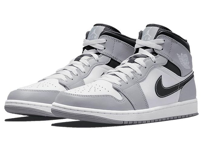 Nike Air Jordan 1 Mittelhelles Rauchgrau - Ansicht 2