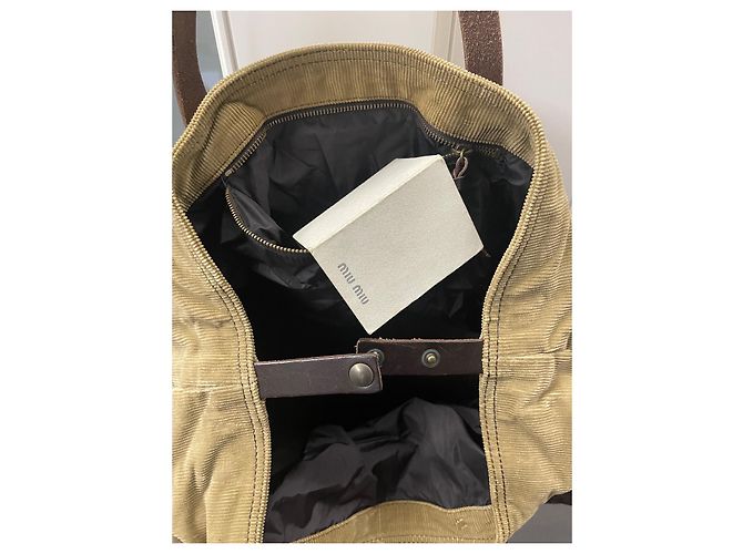 Borsa Miu Miu in denim beige - vista 5