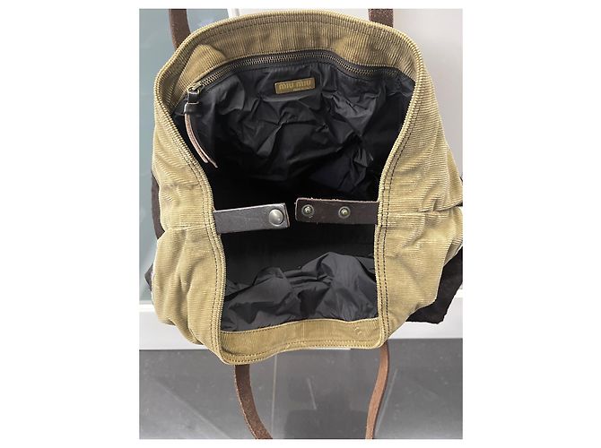 Borsa Miu Miu in denim beige - vista 6