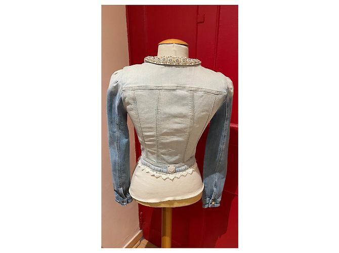 Autre Marque Fracomina Jeansjacke Blau Baumwolle Größe 36 - Ansicht 2
