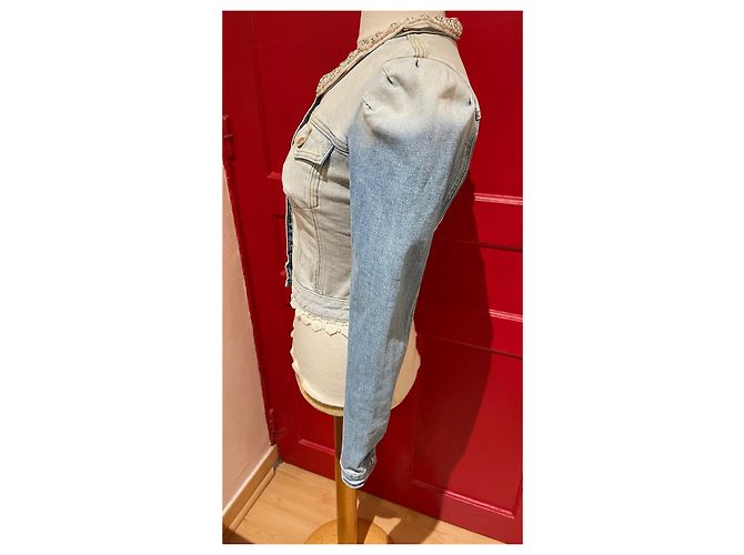 Autre Marque Fracomina Jeansjacke Blau Baumwolle Größe 36 - Ansicht 3