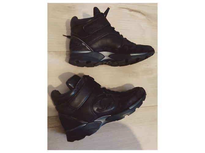 Sneakers Chanel in pelle nera Nero - vista 7