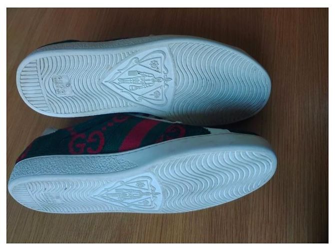 Sneakers Gucci Ace GG in velluto verde - vista 4