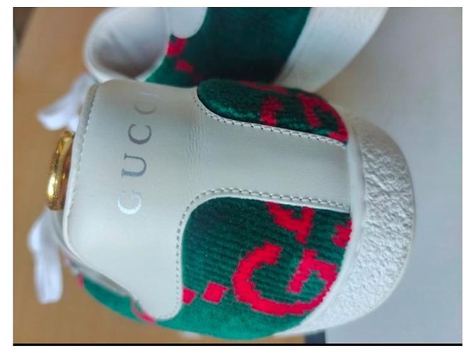 Sneakers Gucci Ace GG in velluto verde - vista 5