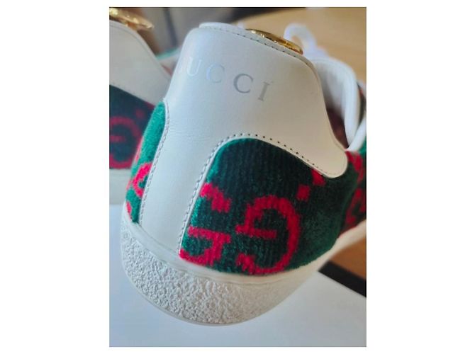Sneakers Gucci Ace GG in velluto verde - vista 6
