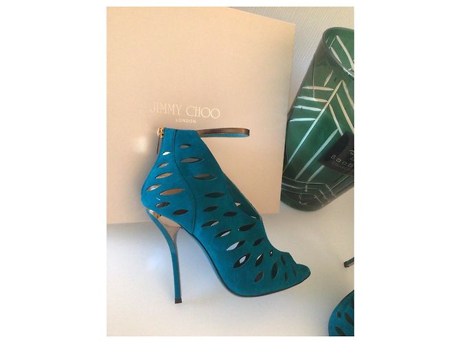 Botines Jimmy Choo Tamber de nubuck turquesa - vista 3