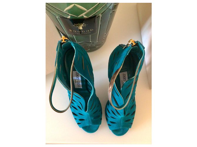 Botines Jimmy Choo Tamber de nubuck turquesa - vista 4