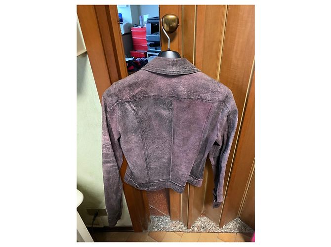 Gianni Versace Lila lila Lederjacke Dunkelviolett - Ansicht 2