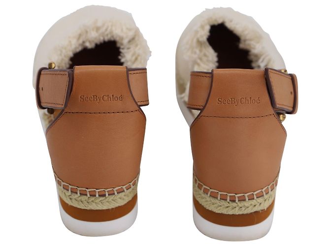 See by Chloé Sandalo espadrillas See by Chloe Glyn in pelle di vitello marrone Pelle - vista 4
